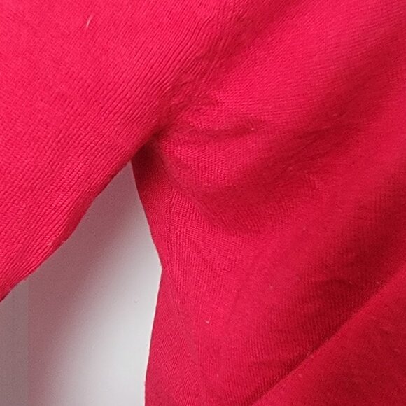 Adrienne Vittadini Red Faux Scarf Collar Fine Gauge Sweater - Picture 8 of 11